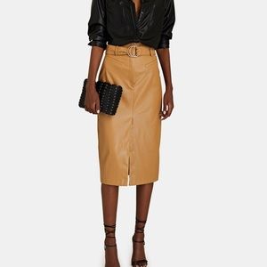 NWT vegan camel colored leather skirt